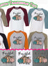 Personalized Thankful Pumpkin Trio Fall Thanksgiving Raglan Tee