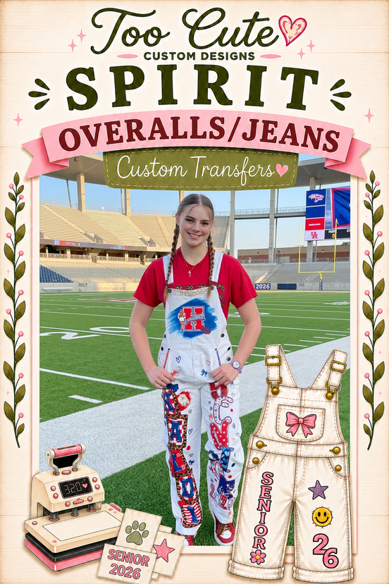 🌈 Custom DTF/Transfer Spirit Overalls & Jeans