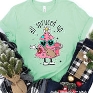 Monogram Bougie All Spruced Up Christmas Tree Tee or Sweatshirt