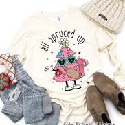 Monogram Bougie All Spruced Up Christmas Tree Tee or Sweatshirt