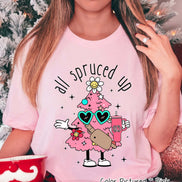 Monogram Bougie All Spruced Up Christmas Tree Tee or Sweatshirt