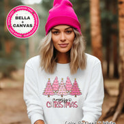 Pink Merry Christmas Trees Tee or Sweatshirt