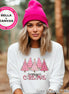 Pink Merry Christmas Trees Tee or Sweatshirt