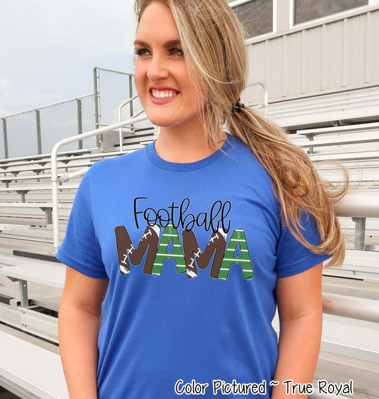 Football Mama Doodle Letters Game Day Tee