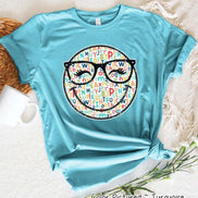 Cute Alphabet Retro Smile School Tee