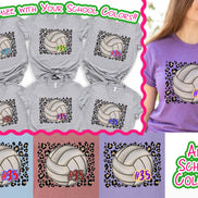 Personalized Leopard Volleyball Fan Tee
