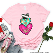 Monogram Heart Trio with Gold Accent Valentine Shirt