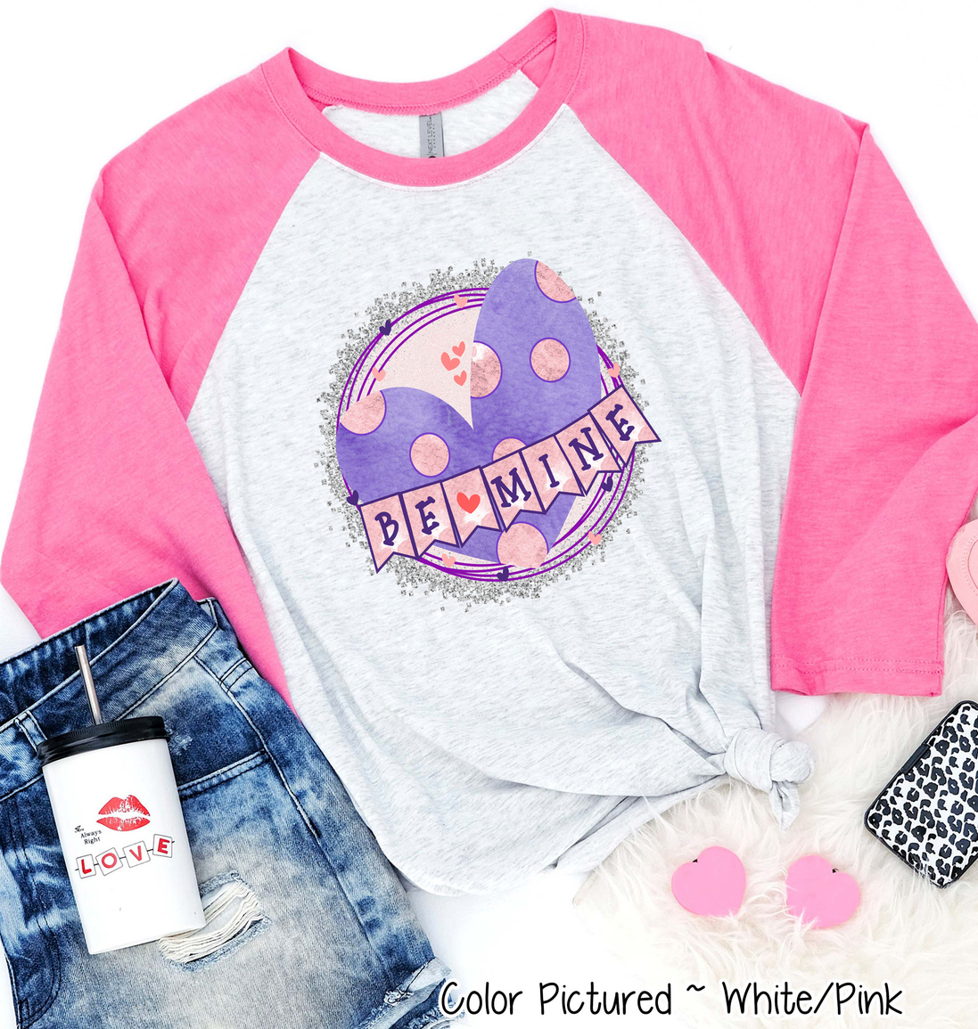 Be Mine Purple Polka Dot Heart Valentine Shirt
