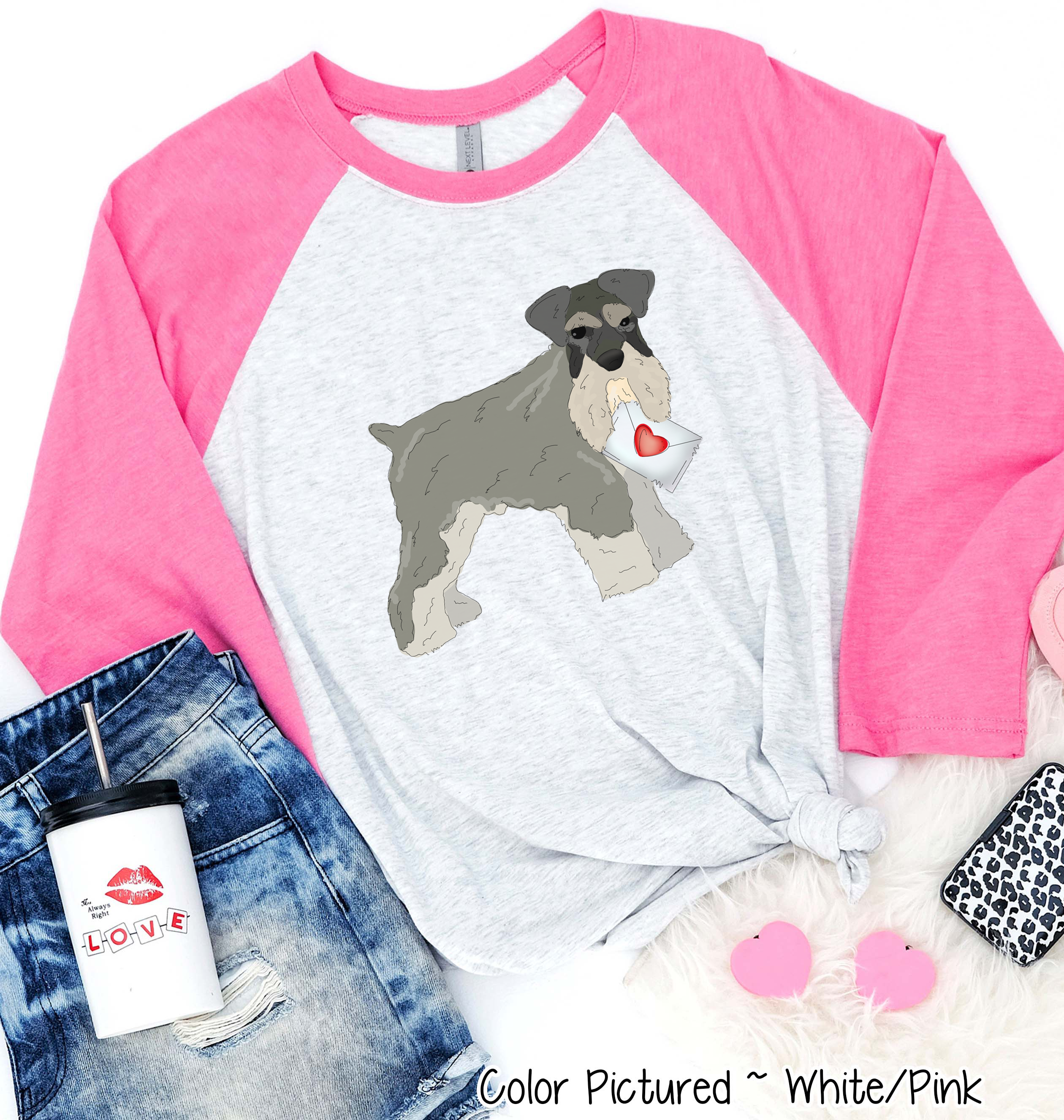 Schnauzer Dog Letter Valentine Shirt