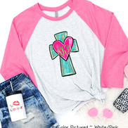 Monogram Cross and Heart with Gold Accents Shirt
