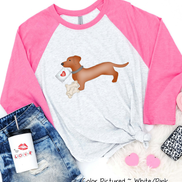 Daschund Dog Letter Valentine Shirt
