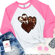 Western Cow Hide Heart Trio Valentine Shirt