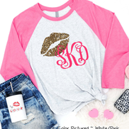 Monogram Leopard Print Lips Valentine Shirt