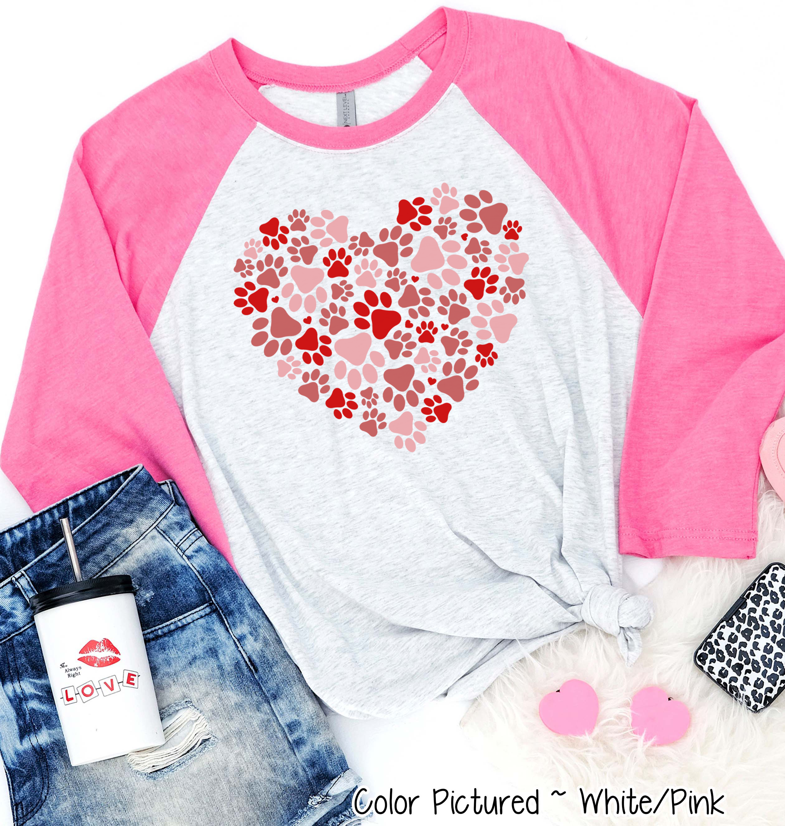 Paw Print Heart Valentine Shirt