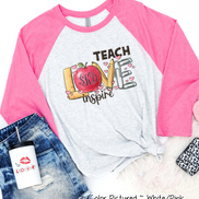 Monogram Teach, Love, Inspire Valentine Shirt