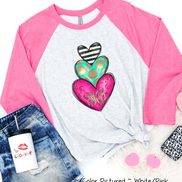 Monogram Heart Trio with Gold Accent Valentine Shirt