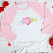 Monogram Conversation Hearts Line Valentine Shirt