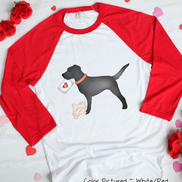Black Lab Dog Letter Valentine Shirt