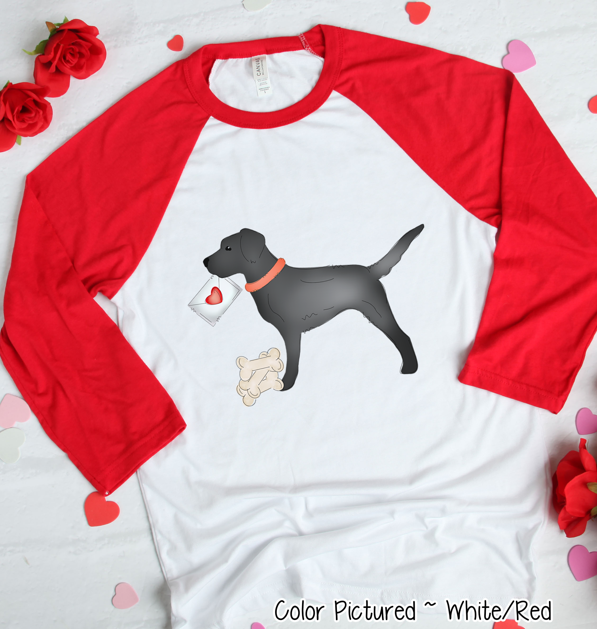 Black Lab Dog Letter Valentine Shirt