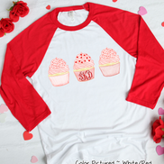 Monogram Cupcake Trio Valentine Shirt