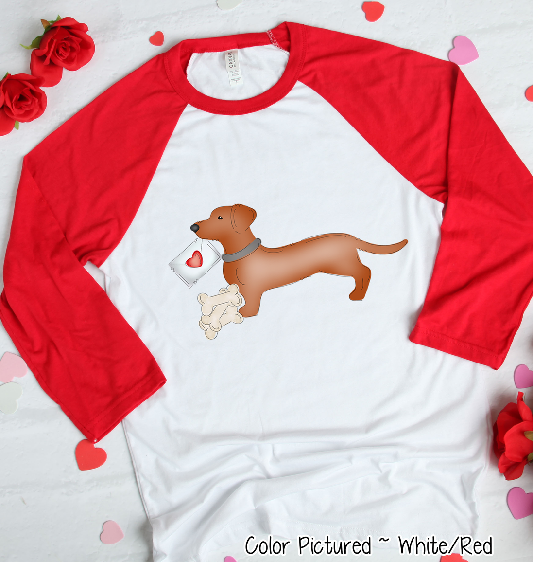 Daschund Dog Letter Valentine Shirt
