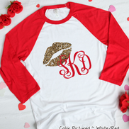 Monogram Leopard Print Lips Valentine Shirt