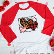 Leopard, Buffalo Plaid, Polka Dot, Heart Trio Valentine Shirt