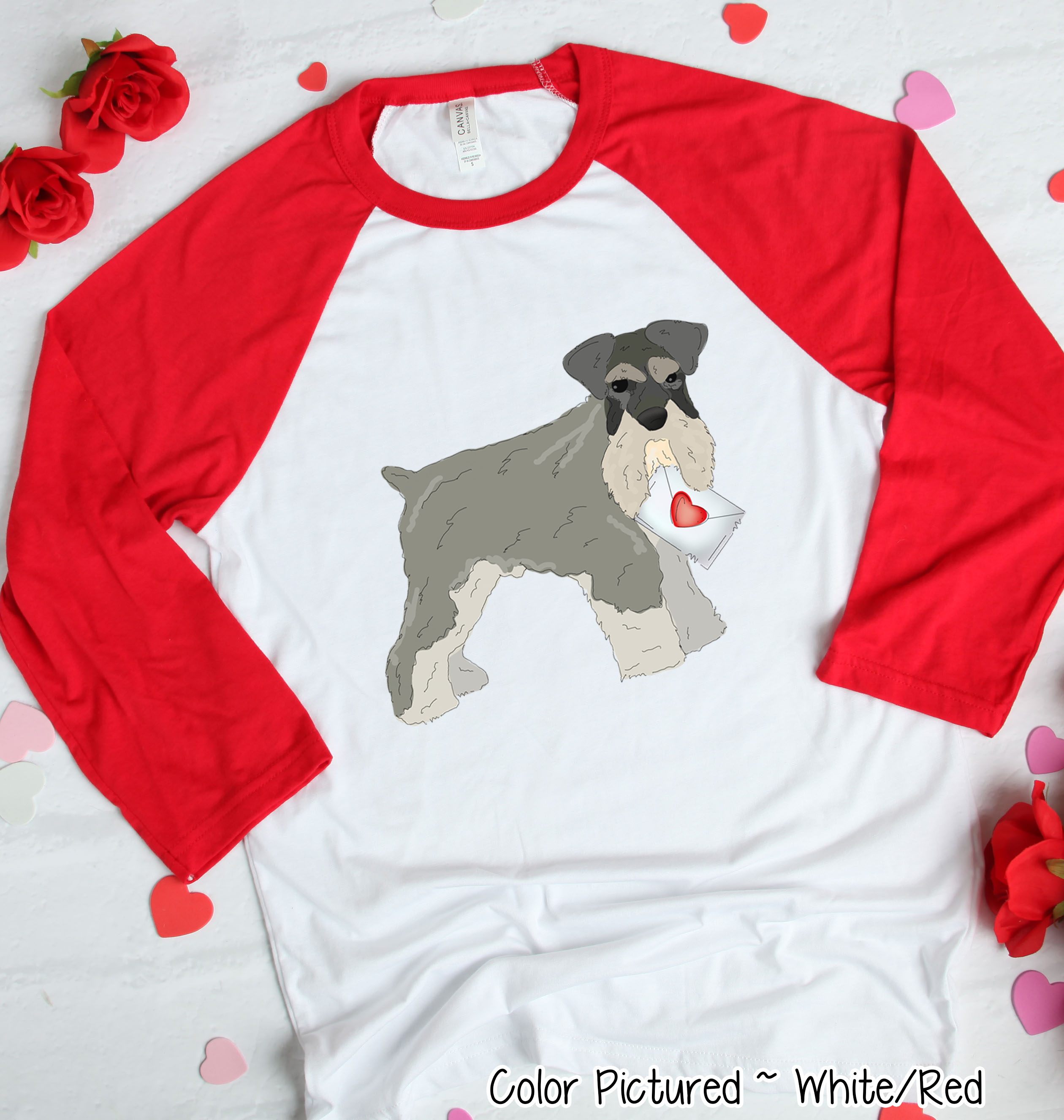 Schnauzer Dog Letter Valentine Shirt