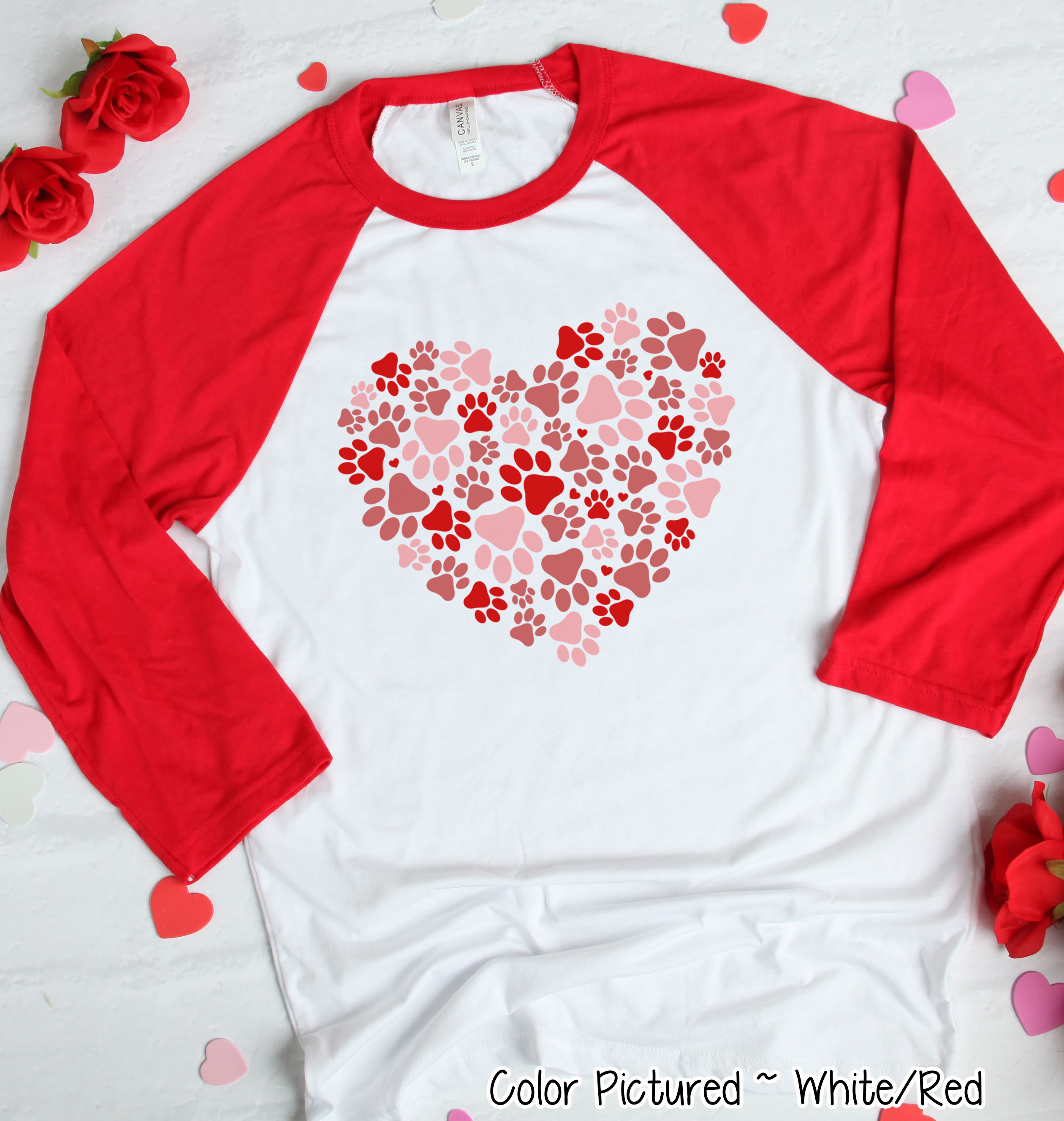 Paw Print Heart Valentine Shirt