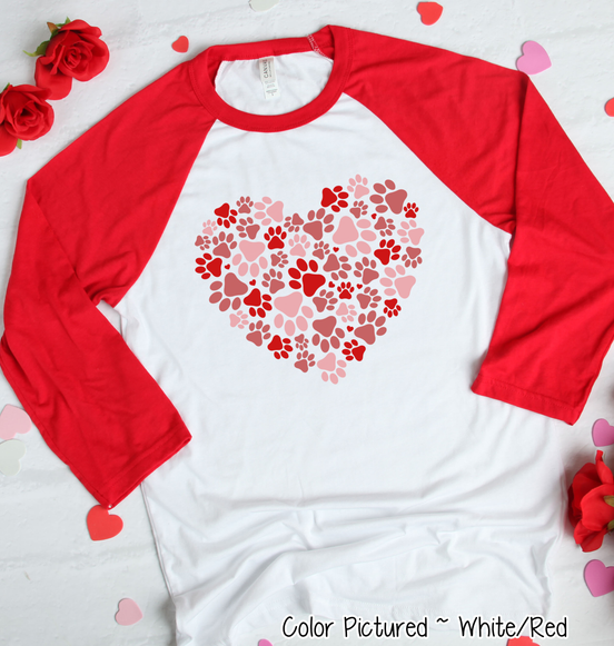 Paw Print Heart Valentine Shirt
