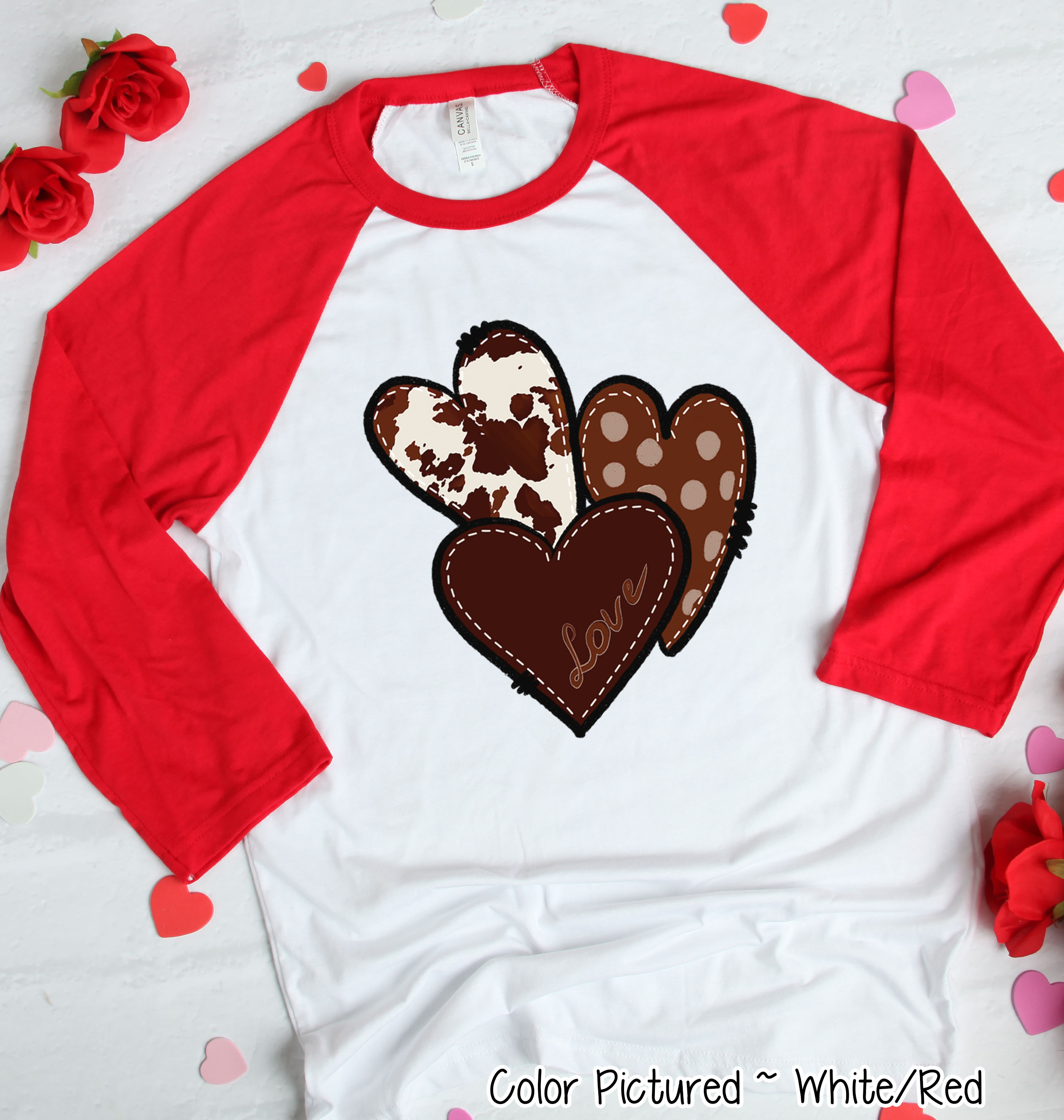 Western Cow Hide Heart Trio Valentine Shirt