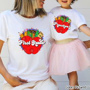 Retro Apple School Supplies Grade Student and Teacher Tee