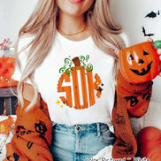Big Monogram Pumpkin Halloween Tee