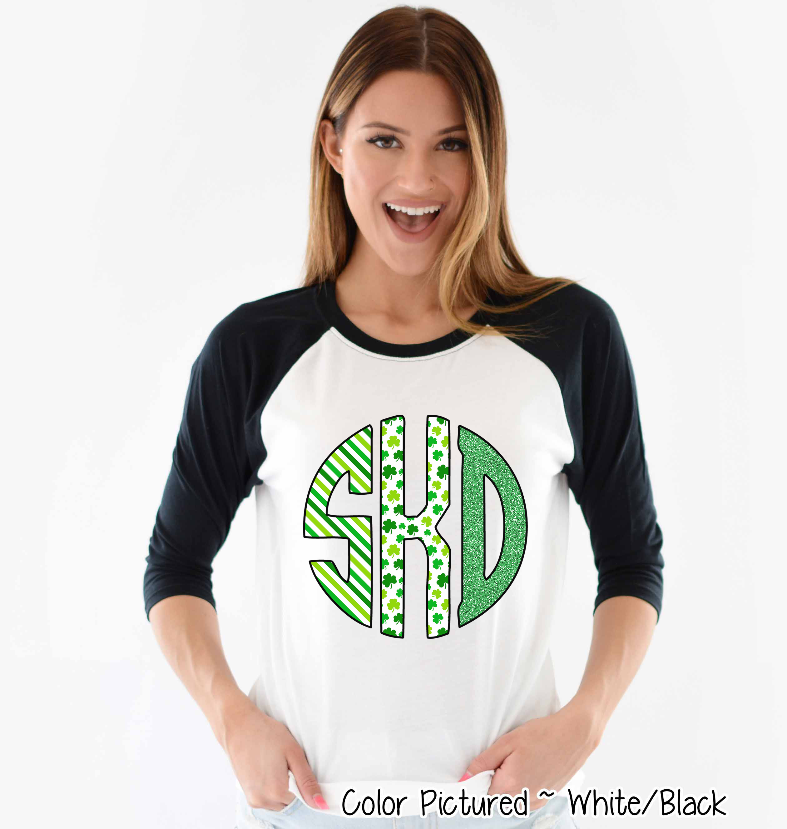 St Patricks Day Print Big Monogram Tee