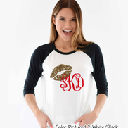 Monogram Leopard Print Lips Valentine Shirt