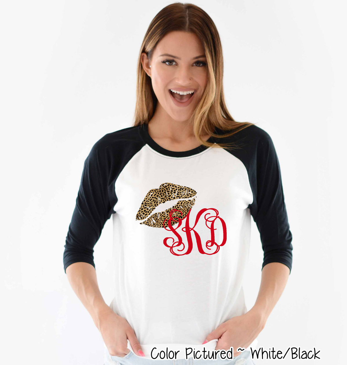 Monogram Leopard Print Lips Valentine Shirt