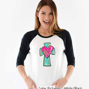 Monogram Cross and Heart with Gold Accents Shirt