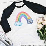 Monogram Watercolor Rainbow & Pot of Gold St Patricks Day Tee
