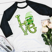 Monogram LOVE & Gnome St Patricks Day Tee