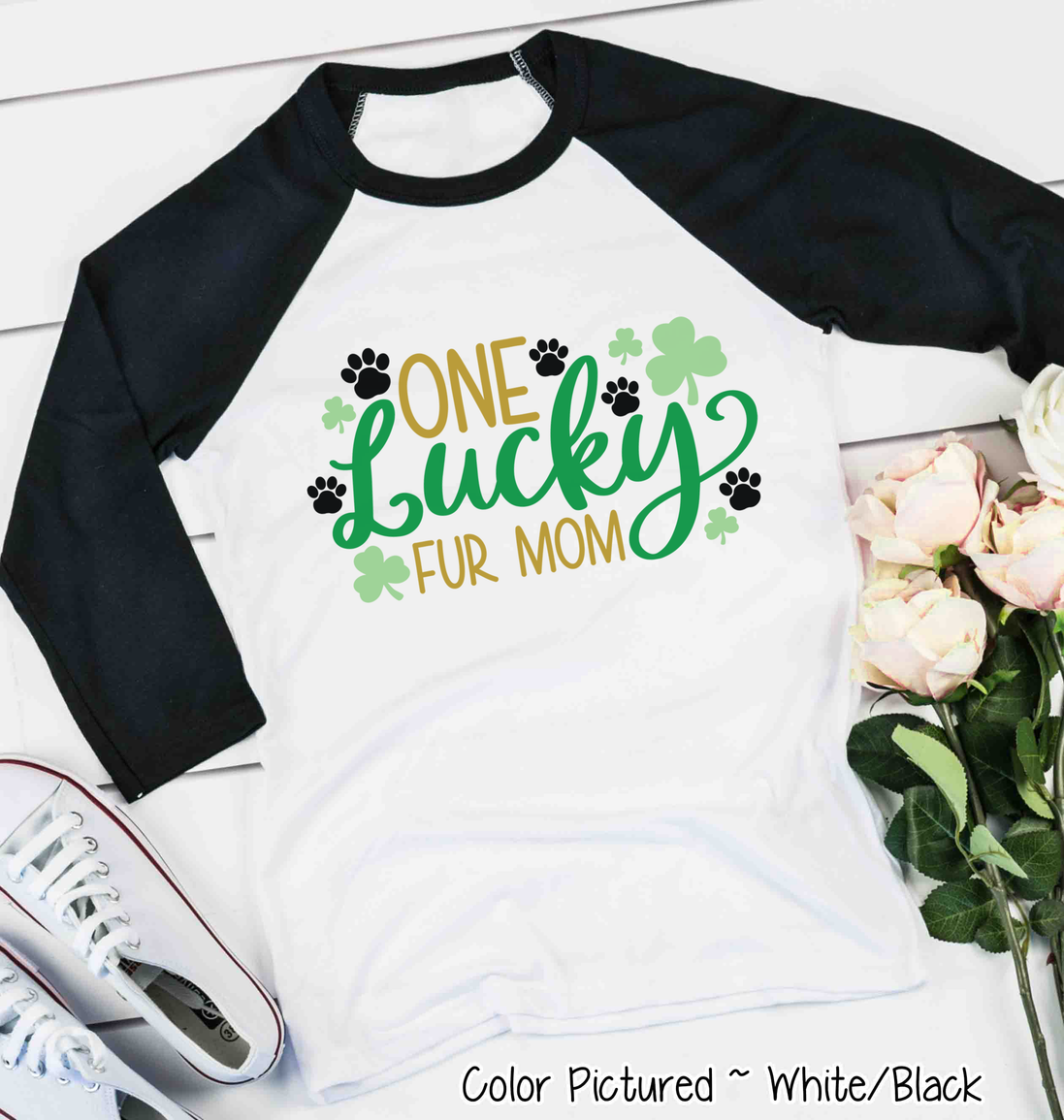 One Lucky Fur Mom St Patricks Day Tee