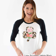 Monogram Leopard Shamrock St Patricks Day Tee