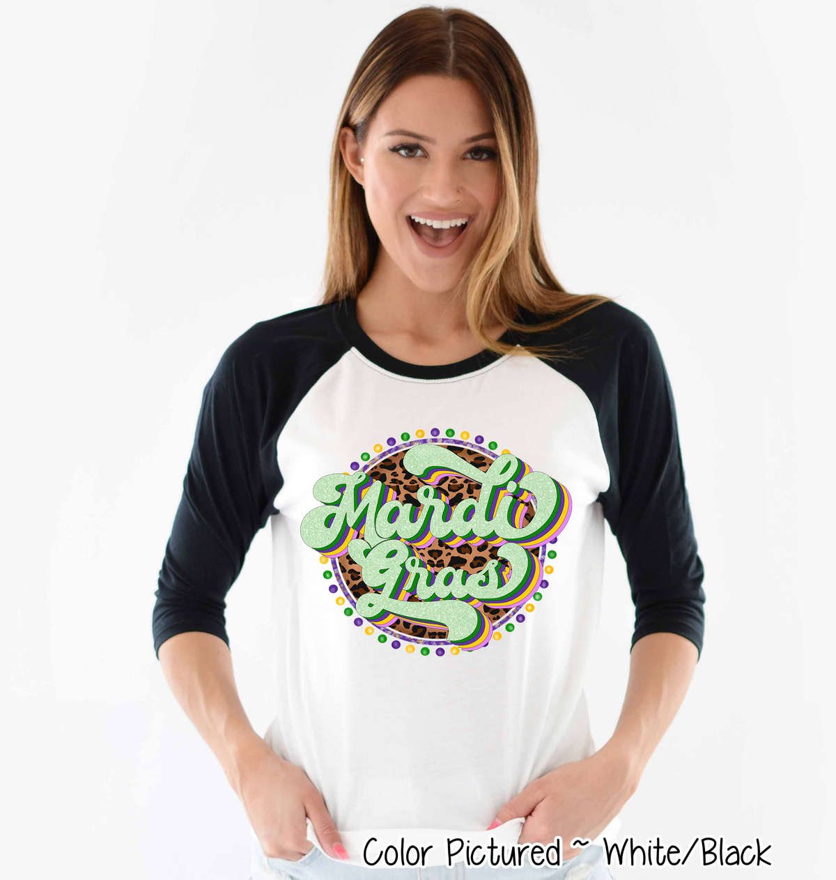 Retro Leopard Mardi Gras Tee