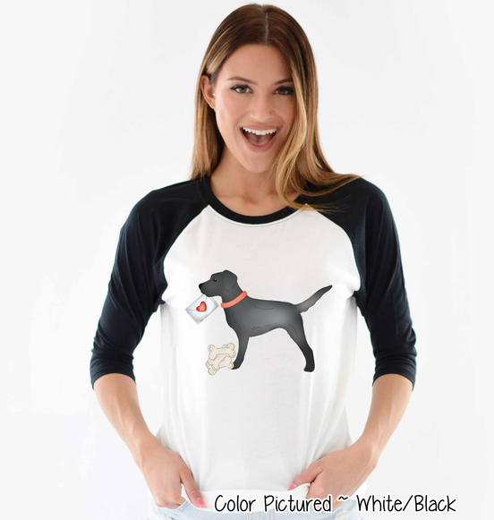 Black Lab Dog Letter Valentine Shirt