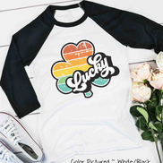 Lucky Retro Shamrock St Patricks Day Tee