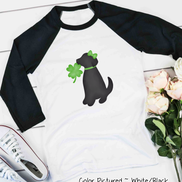Black Lab Girl with Bow St Patricks Day Tee