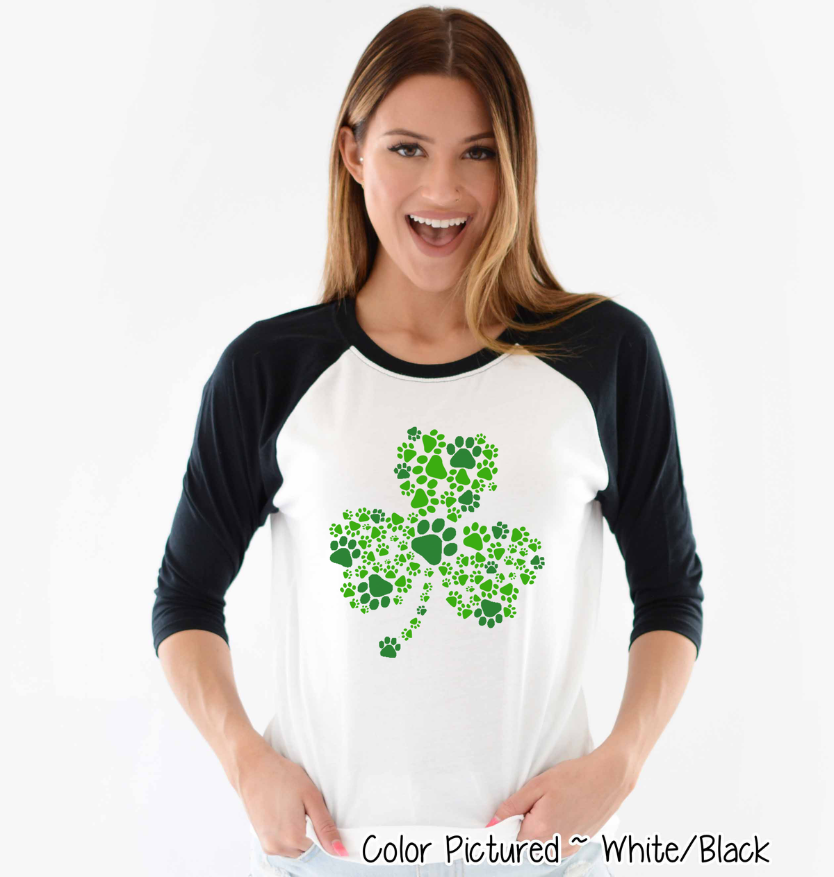 Paw Print Shamrock St Patricks Day Tee