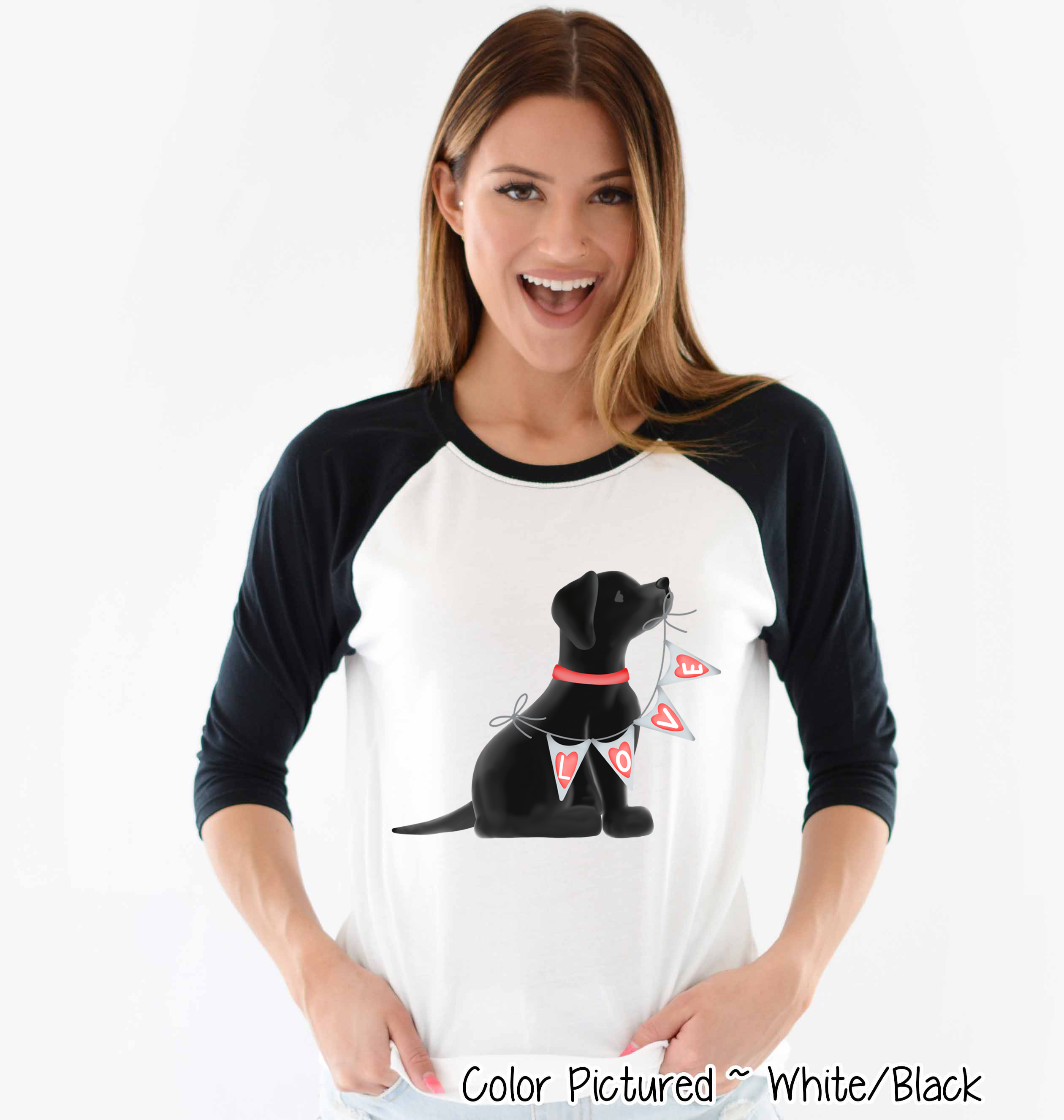Black Lab Dog Love Valentine Shirt