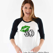 Monogram Leopard St Patricks Day Lips Tee
