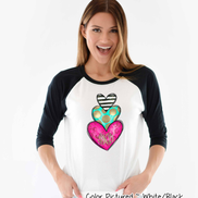 Monogram Heart Trio with Gold Accent Valentine Shirt