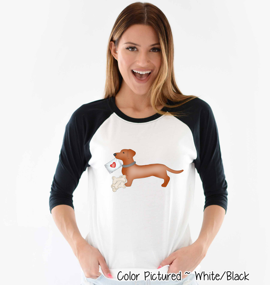 Daschund Dog Letter Valentine Shirt